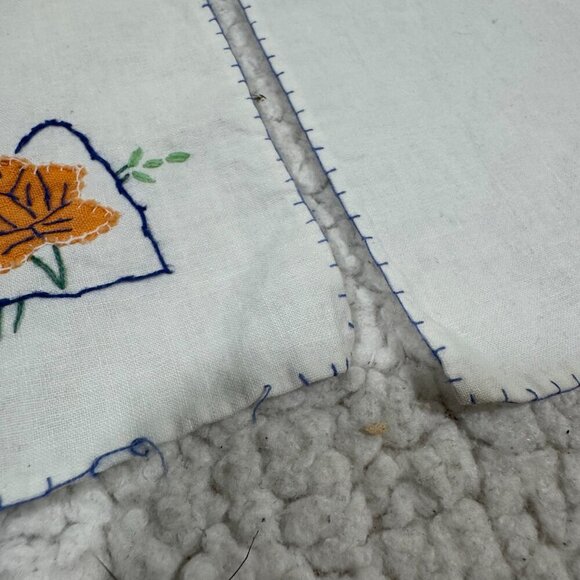 Vintage Floral handkerchiefs Flowers Cross Stitch Look Cottagecore Farmhouse - Picture 3 of 7